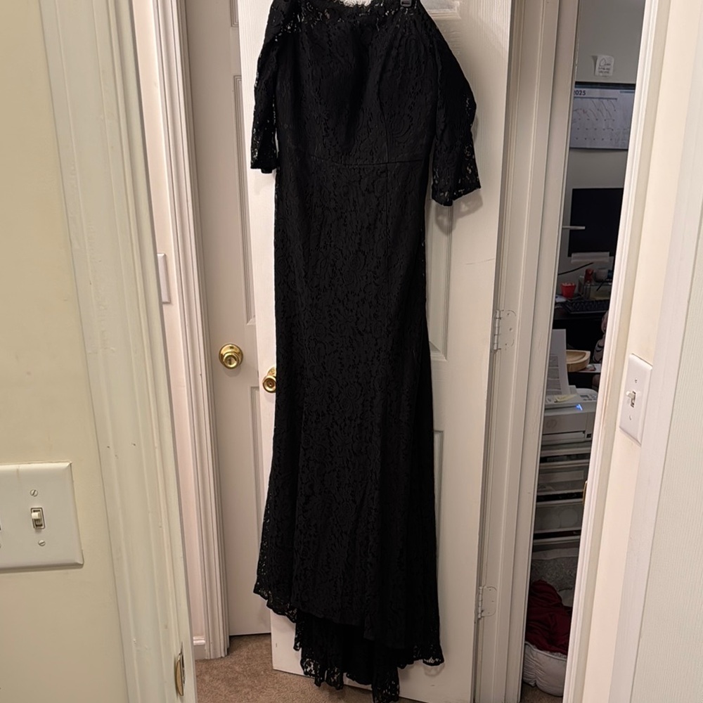 Elegant Black Lace Wedding or Evening Gown